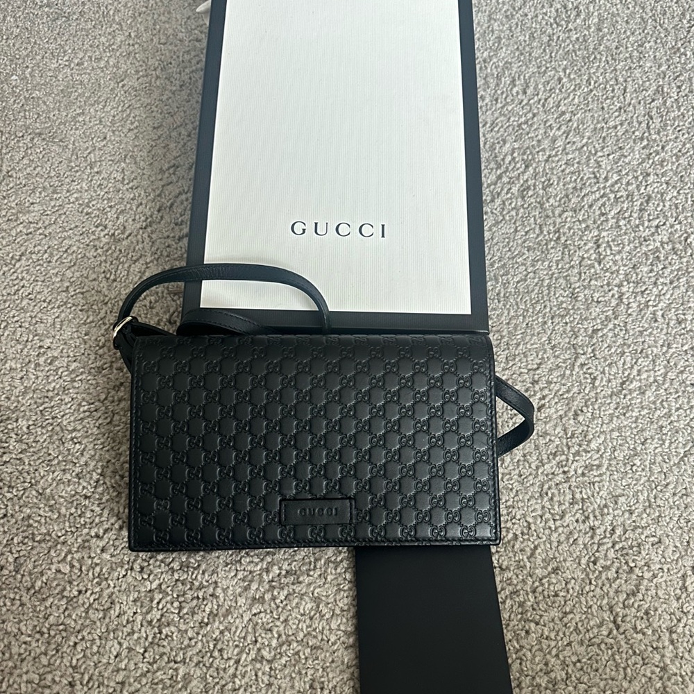 Gucci Black Embossed Leather Bag